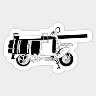 Vespa 150 T.A.P Black Outline Sticker